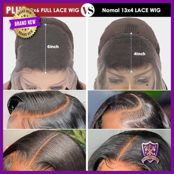 13x6 Full Lace Front Wig Human Hair 220% Density Body Wave Glueless
